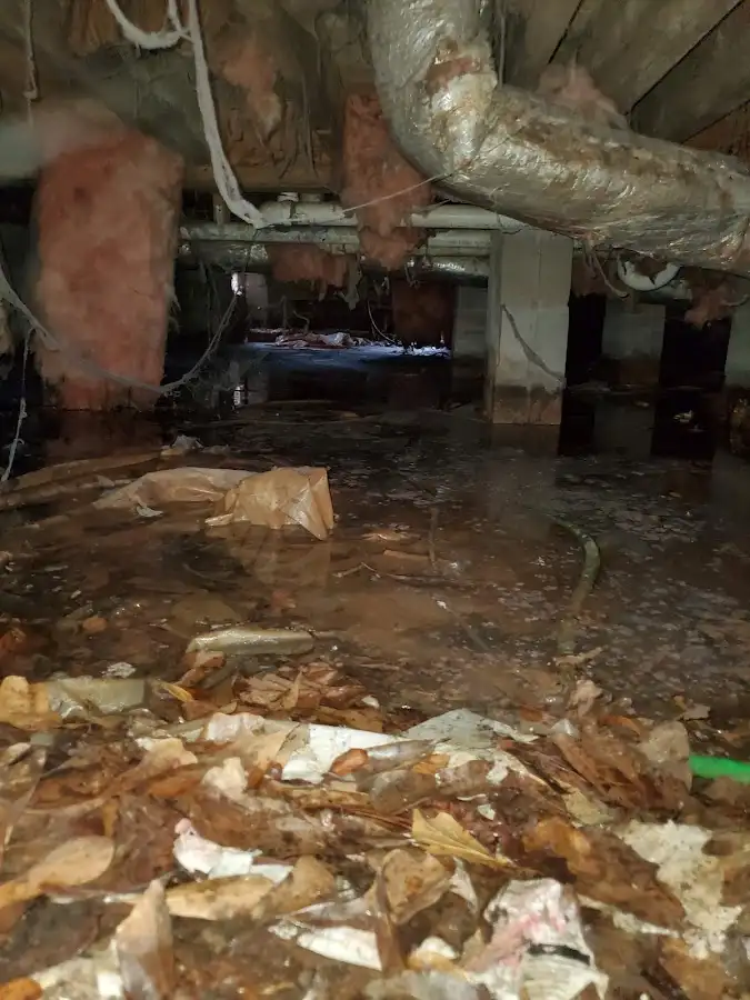 Crawl space flood assessment for Commercial Water Damage Restoration in Trenton